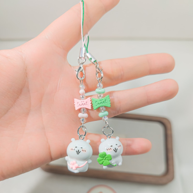 Supply Florist - Cute Beaded Phone Strap Pink Green