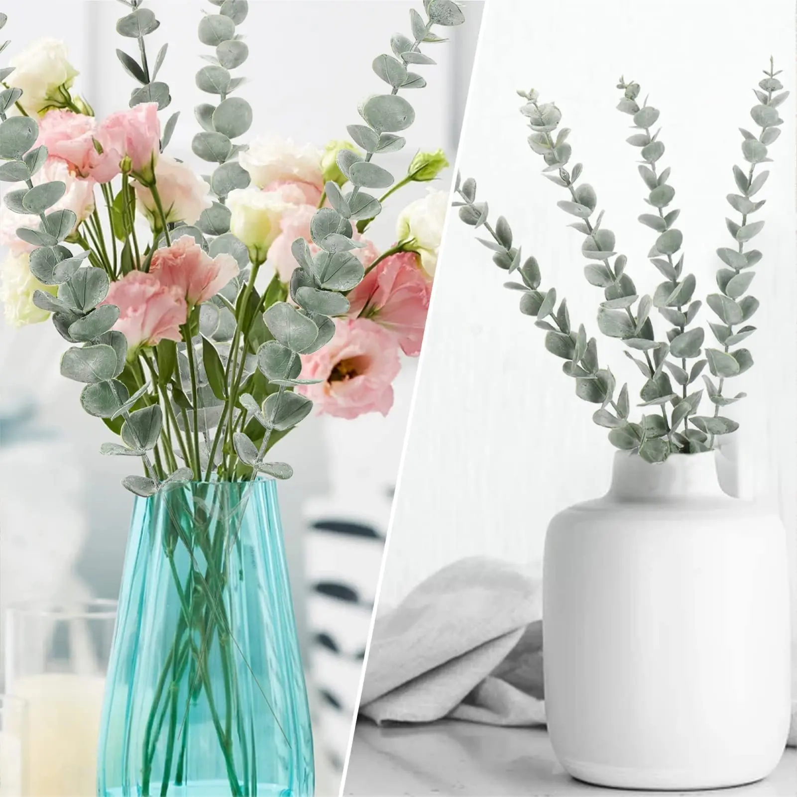10pcs 38cm Eucalyptus Stems Ar - Florist Supply Bulk incelemesi ve fiyatı