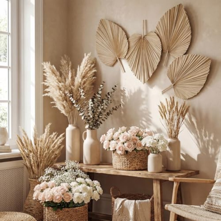 24 Pcs Dried Palm Leaves Artif - Palm Leaf Dried incelemesi ve fiyatı
