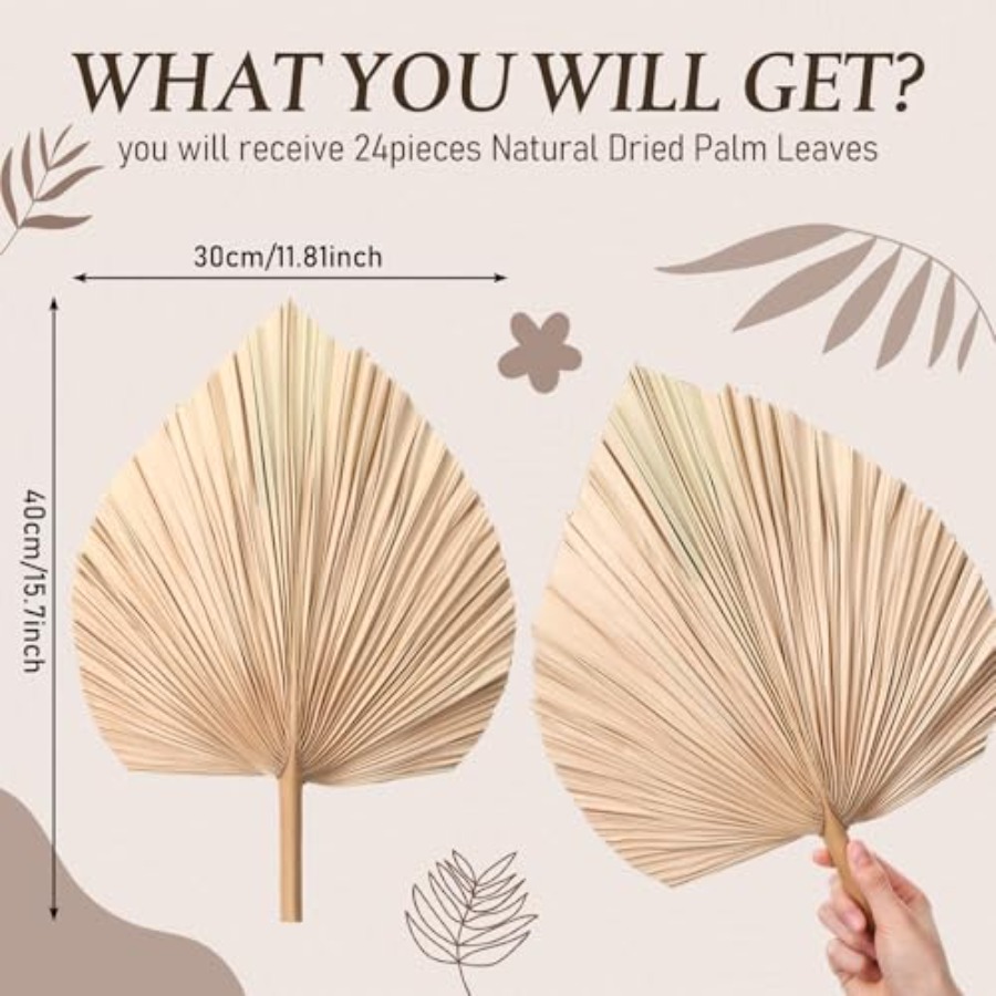 24 Pcs Dried Palm Leaves Artif - Palm Leaf Dried incelemesi ve fiyatı