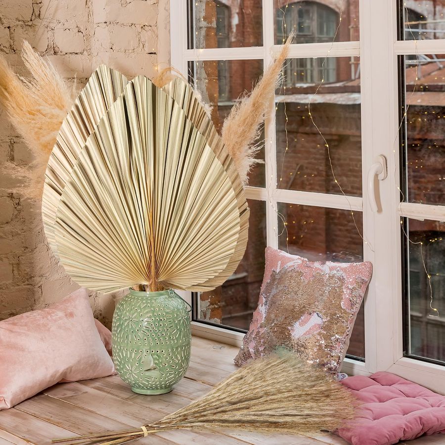 Pcs Boho Dried Pampas Grass De - Palm Leaf Dried incelemesi ve fiyatı