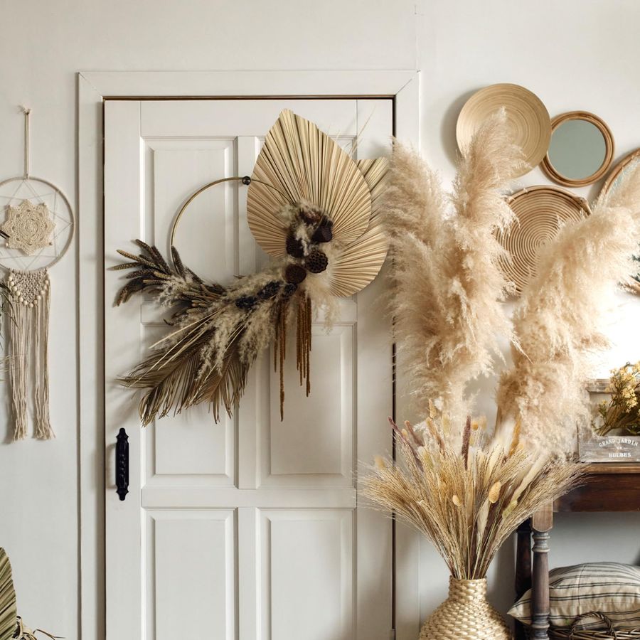 Pcs Boho Dried Pampas Grass De - Palm Leaf Dried incelemesi ve fiyatı